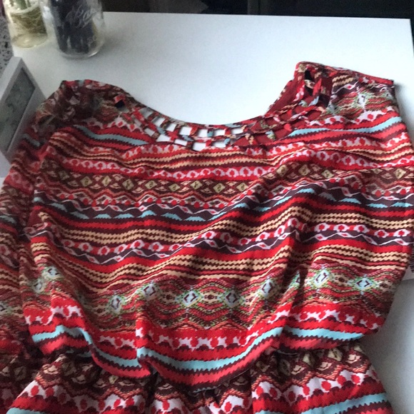 **CUTE** Red Patterned Dress - Picture 4 of 6